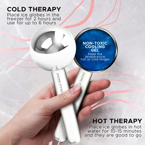 Miniatura 3 de Globos de hielo para faciales Rodillo de enfriamiento de acero irrompible Bastones criogénicos para rostro Masajeador para rostro, cuello