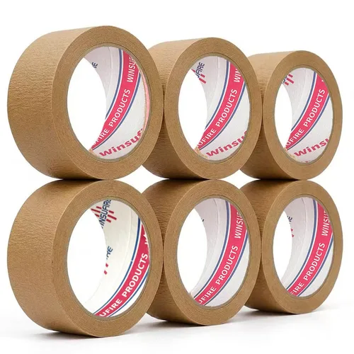 Miniatura 2 de Cinta de embalaje de papel kraft marrón ecológica, embalaje resistente puede biodegradable, orar jadeando, sellado, escritura y fácil de rasgar