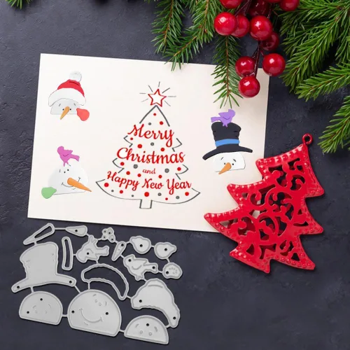 Miniatura 6 de 27 troqueles para hacer tarjetas, plantillas de Navidad de SENHAI para decoración de Navidad, álbumes de recortes, manualidades de papel, muñeco