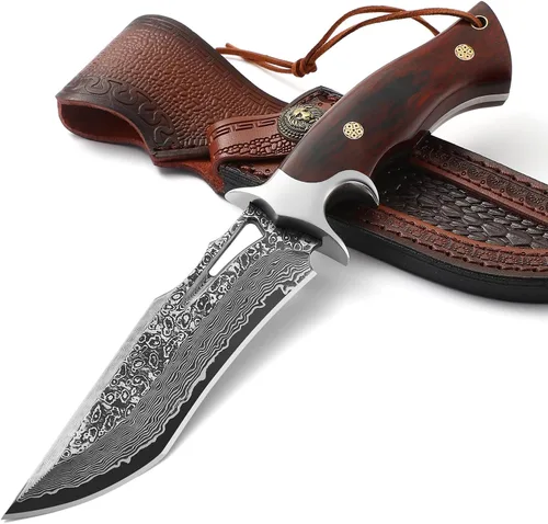 Miniatura 6 de Cuchillo Omesio de hoja fija con vaina, cuchillo de supervivencia de acero M390, Fulltang 60±1 HRC, cuchillos de hoja fija EDC para caza, cuchillos