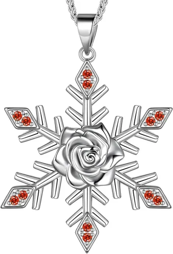 beautlace Collares con forma de árboles de Navidad, colgante de muñeco de nieve de Papá Noel, collar de flor de rosa, joyería de Navidad para mujeres