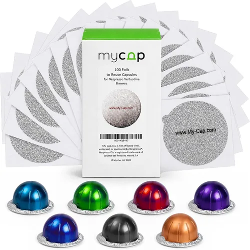 Miniatura 6 de My-Cap Sellos de aluminio para cápsulas Nespresso Vertuo - Tapas de aluminio reutilizables para prolongar la vida útil de las cápsulas Nespresso