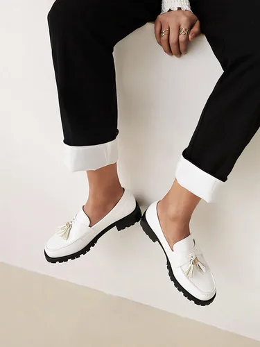 Miniatura 3 de Mocasines gruesos de charol con borla para mujer, estilo casual, sin cordones, con plataforma