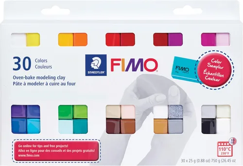 STAEDTLER FIMO Soft Oven-Bake Polymer Modeling Clay: Kit de inicio de 30 piezas para joyería, escultura y manualidades para principiantes, colores