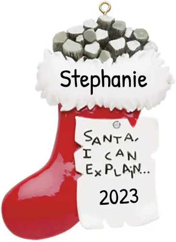 Adornos personalizados para medias de Navidad 2025, rellenos de calcetines de carbón, adornos personalizados para Navidad, recuerdo de Navidad,