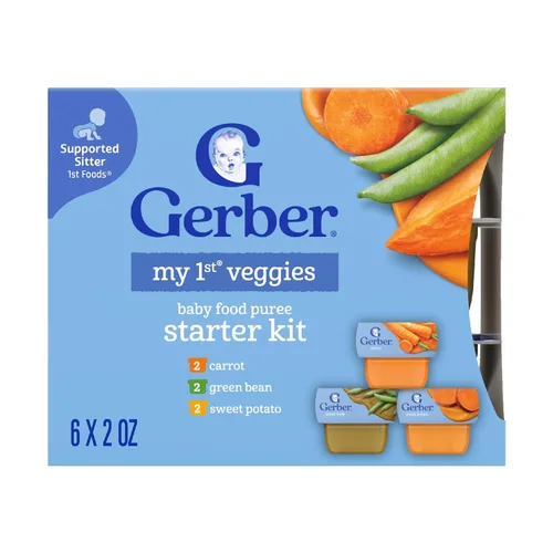 Miniatura 9 de Gerber Mi primer kit de frutas, puré de plátano, pera y manzana, tarros de 2 onzas, paquete de 2 (set de 6)