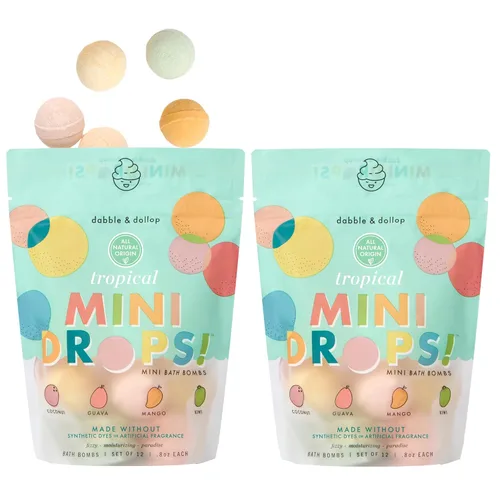 Miniatura 12 de Dabble & Dollop Mini bombas de baño, aromas de fruta fresca, origen natural, aromas mezclables, ingredientes limpios, sin tintes sintéticos, bombas