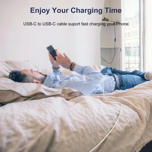 Miniatura 8 de Cable USB C a USB C para iPhone15/Pro/Max/Mini, paquete de 2 cables Usbc a Usbc de 60 W de 3 pies, tipo cable de carga