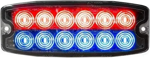 Miniatura 5 de Buyers Products 8890400 - Luz estroboscópica LED ultra fina de doble fila, 5 pulgadas, ámbar, 12 LED, patrones de flash síncronos y alternos, luz