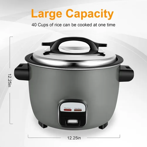 Miniatura 2 de 40 tazas (cocidas) olla arrocera comercial y calentador