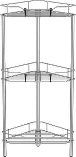 Miniatura 34 de HuggieGems Estante Organizador de Esquina para Ducha de 2 Niveles con Ganchos, Soporte de Estantes de Baño, Negro