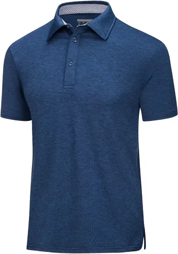 MAGCOMSEN Camisas de golf tipo polo de manga corta para hombre, 3 botones, absorben la humedad, camisetas atléticas casuales con cuello