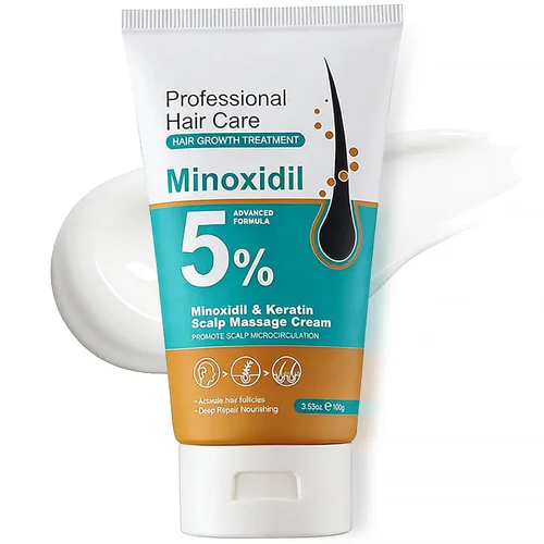 Crema de masaje para el cuero cabelludo de minoxidil al 5%, minoxidil para hombres y mujeres, suero de crecimiento del cabello, minoxidil, con