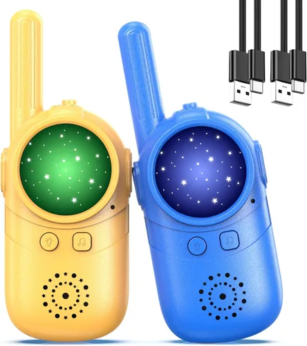 Inspireyes Walkie Talkies para niños, paquete de 2 recargables de largo alcance, juguetes para niños y niñas de 3 a 12 años, juguete de radio de 2