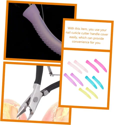 Miniatura 8 de DOITOOL Fundas antideslizantes de silicona para tijeras de cutícula, mangas para recortar uñas, 6 pares de fundas protectoras de agarre cómodo