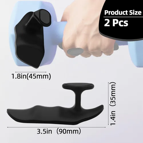 Miniatura 2 de Puños para levantamiento de pesas, guantes de entrenamiento ergonómicos para mujeres y hombres, agarres de goma para gimnasio sin dedos, agarres