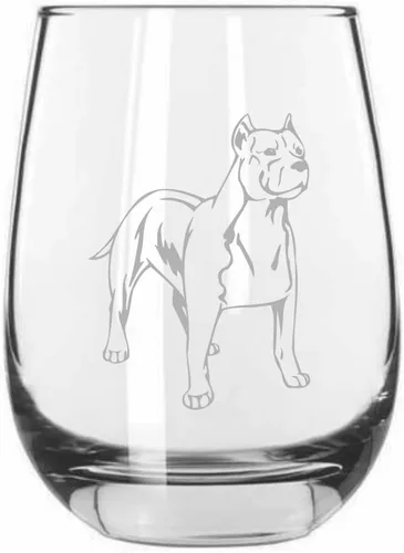 Miniatura 131 de Sakhalin Husky Dog - Copa de vino grabada personalizada de 15.25 onzas sin tallo