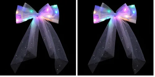 Miniatura 8 de JEAIRTS Lazos de tul con luces LED brillantes para el cabello para mujer
