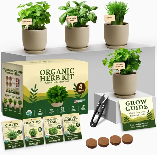 Miniatura 10 de Kit de plantador de jardín de hierbas HOME GROWN para interior – Regalo navideño único para adultos, hombres y mujeres - Cultiva 4 semillas