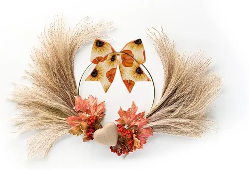 Miniatura 3 de ALIBBON 10 lazos de otoño para corona, lazos de corona de Acción de Gracias, lazos de calabaza de flores naranjas, adornos de corona, decoración