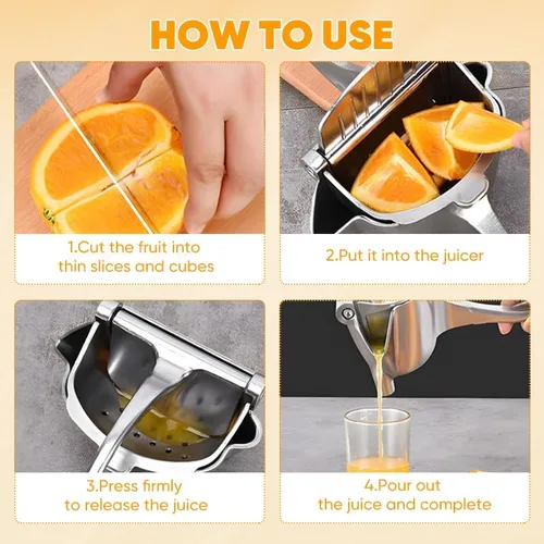 Miniatura 5 de Exprimidor manual, exprimidor de presión manual para una extracción eficiente de jugo, prensa de cítricos de aleación de aluminio para limón