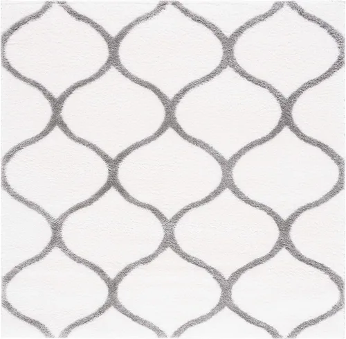 Miniatura 8 de SAFAVIEH Tahoe Shag Collection - Alfombra para pasillo, 2 x 9 pies, color beige y blanco, diseño de enrejado, no desprende pelusa y de fácil