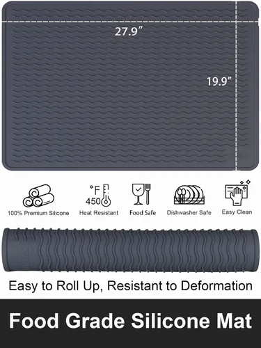 Miniatura 2 de XiFEO Cubiertas Superiores de Estufa para Estufa Eléctrica, Protector de Cubierta Superior de Estufa de Vidrio de Silicona Resistente de Grado