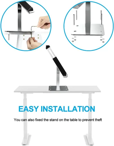 Miniatura 7 de Soporte antirrobo para tablet de 9 a 14 pulgadas, soporte de piso de escritorio para iPad de seguridad, soporte de pantalla POS resistente