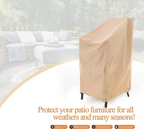Miniatura 8 de WJ-X3 Funda Apilable para Silla de Patio, Resistente, Resistente al Viento e Impermeable, Fundas para Sillas de Patio al Aire Libre, 28A x 36P x