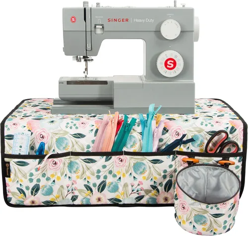PACMAXI Almohadilla para máquina de coser para mesa con bolsillos, tapete resistente al agua, organizador para accesorios de máquina de coser
