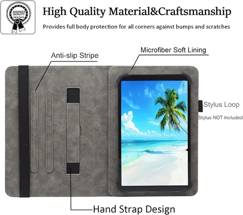 Miniatura 4 de Funda universal para tablet Android de 7 8 pulgadas, Dluggs soporte de visualización multiángulo con funda y correa de mano para tablet de 7.0-8.5