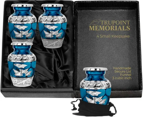 Miniatura 9 de Trupoint Memorials Urnas pequeñas para recuerdo de cenizas humanas, mini urna de cremación decorativa para hombres y mujeres adultos, juego de 4