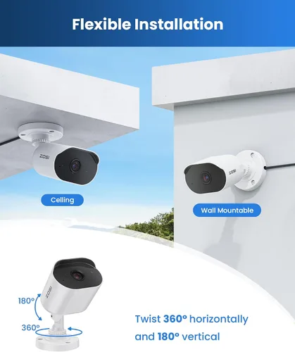 Miniatura 8 de ZOSI Cámara de seguridad HD 1080P, 2MP para interiores y exteriores, cámara de seguridad para el hogar con audio unidireccional