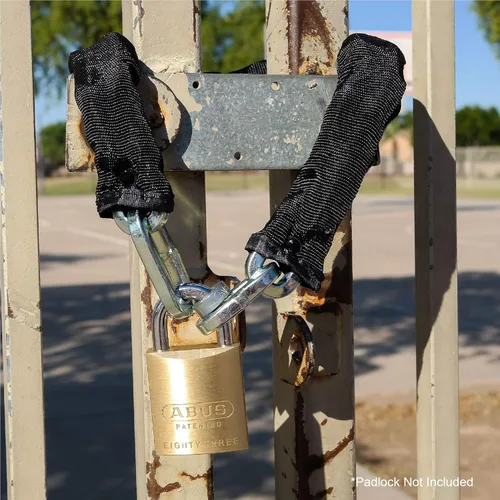 Miniatura 2 de ABUS Cadena de seguridad cuadrada de acero endurecido 12KS de 1/2 pulgada de grosor para bicicletas, contenedores, remolques, cuatrimotos