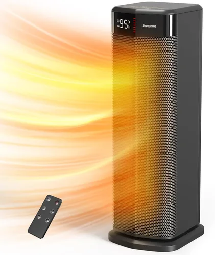 BREEZOME Calentador de espacio para uso en interiores, calentadores eléctricos de cerámica PTC de calentamiento rápido de 1500 W con termostato,