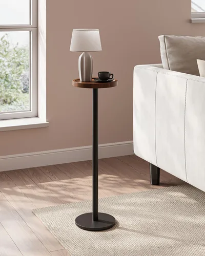 Miniatura 2 de KJGKK Mesa para bebidas, 11 pulgadas de diámetro, mesa auxiliar de pedestal pequeña, mesa de cóctel redonda, mesa auxiliar circular con base