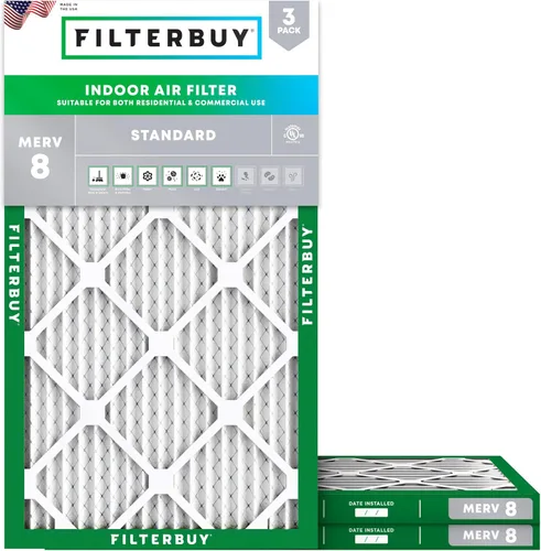 Miniatura 14 de Filterbuy - Filtro de aire MERV 8 de 21x22x1 de defensa esencial contra el polvo y las alergias (paquete de 3), filtros plisados electrostáticos
