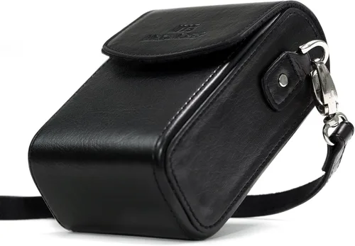 Miniatura 9 de MegaGear MG766 Funda de piel para cámara con correa compatible con Canon PowerShot G7 X Mark III, G7 X Mark II, G7 X - Negro