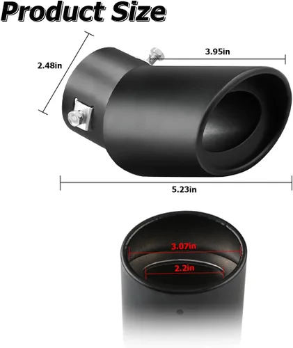 Miniatura 2 de Punta de escape de automóvil de acero inoxidable, 2.5 a 3.3 pulgadas, tubo de escape universal para modificación de tubo de escape trasero