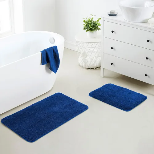 YHF - Juego de 2 alfombras de baño de microfibra extra gruesa y suave, peludas, lavables a máquina, alfombras de baño absorbentes, alfombrilla de