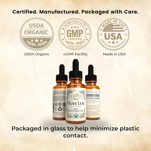 Miniatura 7 de Khroma Herbal Products Hoja de olivo orgánica - Líquido de 2 oz en una botella de vidrio - 30 porciones