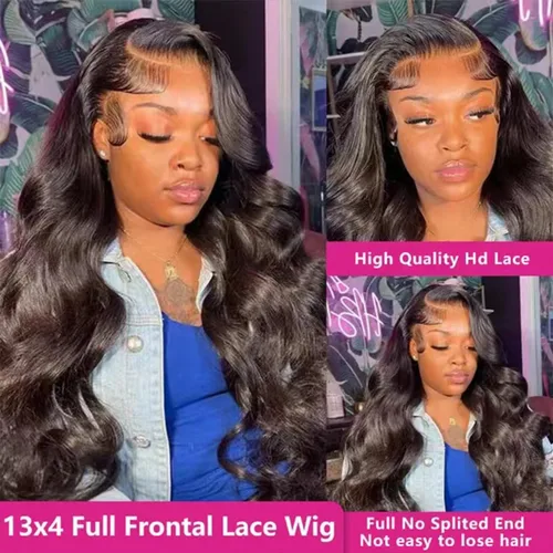 Miniatura 5 de Pelucas de encaje frontal de onda suelta 13x4, 200 densidad, prearrancadas, peluca de encaje frontal de onda corporal HD para mujeres, sin pegamento