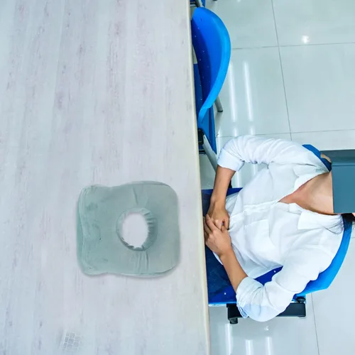 Miniatura 9 de PRETYZOOM Almohada ergonómica boca abajo para cirugía ocular, siesta de oficina, diseño de espuma viscoelástica para alivio de cuello y hombros