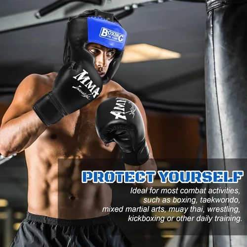 Miniatura 7 de YORWHIN Sparring Head Guard with Gloves - Boxing Safety Headgear for MMA, Kickboxing, Muay Thai & Boxing - Adult & Kids