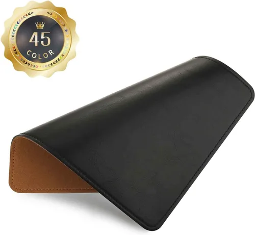 Miniatura 26 de Alfombrilla de mouse de cuero con borde cosido, base de microfibra con antideslizante impermeable, alfombrilla de mouse para computadoras, laptop, 8