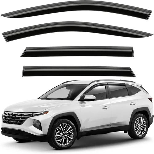 Miniatura 16 de Deflectores de ventana tintados ahumados con cinta adhesiva para ventana lateral, deflectores de lluvia compatibles con Toyota RAV4 2013-2018 - 4