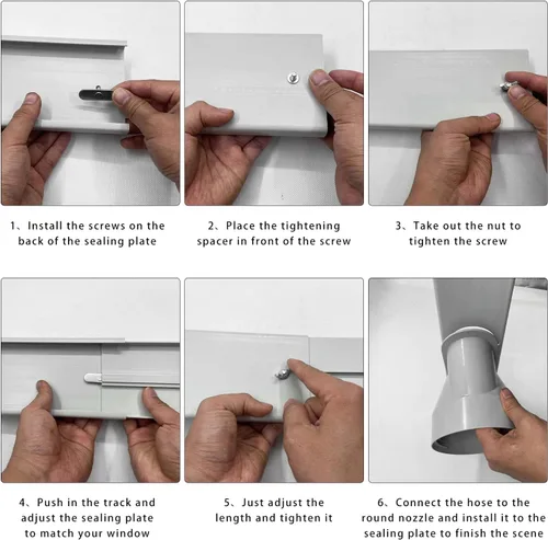Miniatura 5 de Kit de ventilación portátil de aire acondicionado para ventana, manguera de escape de 5.9 pulgadas de diámetro y 59 pulgadas de longitud, kit
