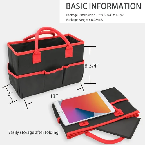 Miniatura 4 de Cupohus - Bolsa de almacenamiento para organizador de arte y manualidades con bolsillos y asas, organizador portátil de tela Oxford para maestros