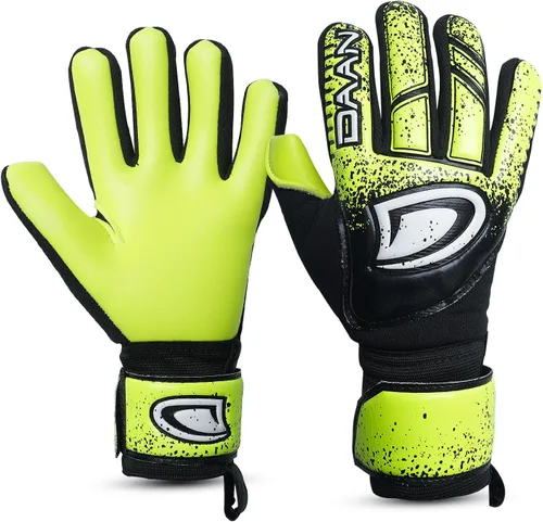 Miniatura 10 de Guantes de portero de fútbol para niños con dedo, agarre de látex fuerte, dedos y palmas acolchados, transpirables, muñeca ajustable, duraderos