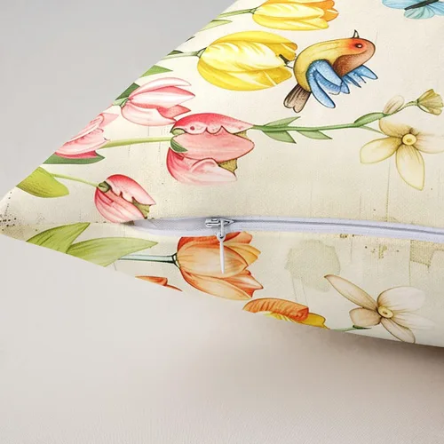 Miniatura 5 de Fundas de almohada de gnomo de tulipán, fundas de almohada florales de mariposa para sofá de cama del hogar, fundas de almohada cuadradas